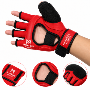 Guantes de MMA de Cuero de Alta Calidad con Logotipo Personalizado, Superventas, Largos hasta la Muñeca, Transpirables, con Correa Ajustable para la Muñeca - Product Image 4