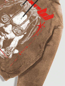Sudadera con capucha para hombre, estilo acid wash, con estampado DTG, oversized, informal, para gimnasio, de tejido grueso, para invierno, precio económico, personalizada. - Product Image 3