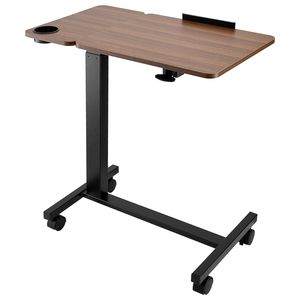 Tavolino da Letto Mobile Regolabile in Altezza e Angolazione con 4 Ruote, Scrivania per Laptop e Portabicchieri - Product Image 4