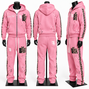 Nouvel ensemble de survêtement unisexe coupe-vent imprimé, personnalisable, 2 pièces, haute qualité, séchage rapide, 100% coton, design sportif - Product Image 2