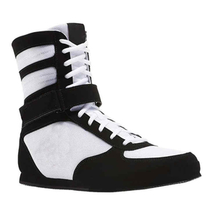 Zapatillas de Boxeo Transpirables de Malla con Cordones, de Caña Alta, Negras y Blancas, para Entrenamiento, con Precio Económico y Servicio OEM ODM - Product Image 1