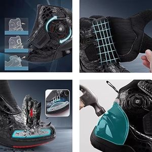 Botas de Motocicleta Unisex Blancas y Negras, Impermeables, Transpirables, Resistentes al Viento, de Cuero de Primera Calidad, con Soporte Protector para el Tobillo - Product Image 5