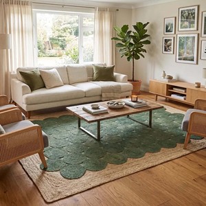 Natural Green Jute Area <b>Rug</b> Rectangle Handmade Woven Braided Carpet Eco Friendly Farmhouse <b>Boho</b> Home Floor Decor <b>Rug</b> - Product Image 3