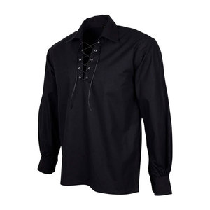 Camisa Escocesa Jacobita Negra para Kilt, Tallas S a 8XL - Fabricante Mayorista de Camisas de Algodón - Product Image 1