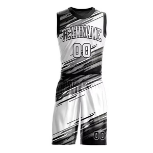 Conjunto de Camiseta de Baloncesto Sublimada Personalizada, Sin Mangas, Cuello Redondo, Absorbe la Humedad, Unisex para Adultos, Impresión con Nombre del Equipo 00 - Product Image 2