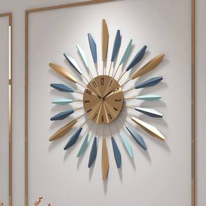 Luxury Gold Metal Floral <b>Wall</b> <b>Clock</b> with Artistic Leaf Design and Decorative Round Frame for Elegant Living Room - Product Image 6