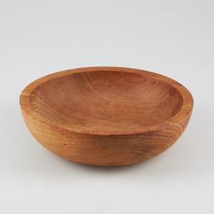 Bol de service en bois naturel sculpté à la main, rond, écologique, style nordique, pour aliments, salades, fruits - Product Image 1