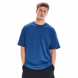 T-shirts streetwear oversize pour hommes, coupe ample et épaisse 250 GSM, épaules tombantes, pour le jogging en extérieur - Product Image 4