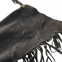 Chaps western en cuir de vachette véritable de qualité supérieure, avec boucle d'entraînement, coupe slim classique, en daim.