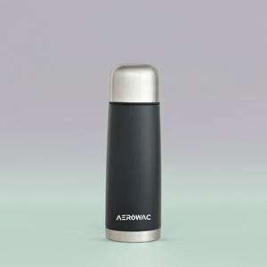 Stainless Steel Vacuum Insulated Black Bullet Thermos Flask Ergonomic Portable Water Bottle Travel <b>Drinkware</b> - Product Image 1