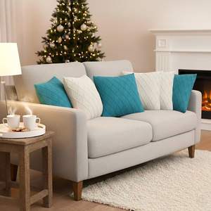 Juego de Fundas de Almohada de Punto Turquesa SOGA de 45 cm, Color Crema Gris Carbón, Juego de 6 Fundas para Cojines y Almohadas - Product Image 6