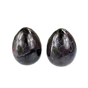 Huevo Yoni de Piedra Natural de Gabbro y Jaspe, Huevo de Jade Semiprecioso para Protección Energética, Ejercicio Vaginal, Tallado con Diseño Feng Shui - Product Image 2