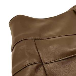 Women's Mid-Waisted Leather Solid <b>Smart</b> Casual Bermuda <b>Shorts</b> Trendy <b>Black</b> Pleated Loose-Fit Anti-Wrinkle Quick Dry Button Fly - Product Image 6
