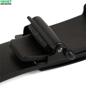 Cinturón Automático con Hebilla Rectangular Negra Sólida, Cinturón Casual para Hombre, Moldeado en una Sola Pieza, Estilo Duradero - Product Image 6