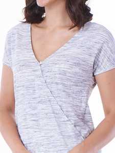 Blusa Premamá Bmama con Cuello en V, Manga Corta, Botones Frontales, para Lactancia, Venta al Por Mayor - Product Image 2