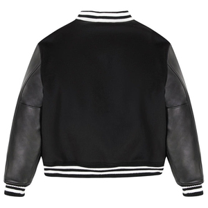 Veste universitaire tendance de haute qualité avec bordures côtelées rayées, fermeture à boutons-pression, parfaite pour unisexe, veste en laine de haute qualité - Product Image 2