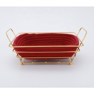 Metal <b>Bread</b> Storage <b>Basket</b> With Liner Iron Wire - Product Image 4