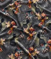 Tissu imprimé 100% polyester à motif de feuilles, tissu tissé doux pour la décoration de la maison, rideaux, ameublement