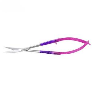 Silver Shin tip And Double Shade Powder Coated Glitter Color Stainless Steel Scissor Sharp Straight Tip Spring Scissor - Product Image 4