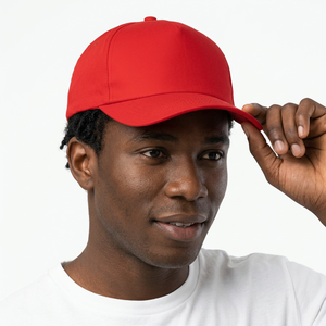 Casquette de baseball rouge à 6 panneaux, structurée, en sergé, unisexe, décontractée, pour adulte, couleur unie, à porter en toutes saisons - Product Image 6