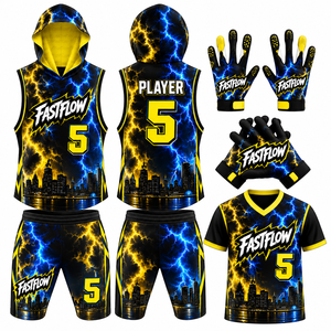 Paquete de Uniformes de Flag Football 7 contra 7 con Cascos Acolchados y Guantes Impresos, Personalizables de Verano, Alta Calidad - Product Image 5