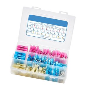 Kit di 320 Connettori Termorestringenti Impermeabili, Terminali Elettrici a Crimpare, Isolati, per Auto, ad Anello, a Forcella e a Spade - Product Image 1