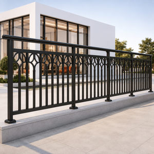 Barandilla de Balcón de Metal Negro, Diseño de Arco Decorativo, Valla para Terraza Exterior, Barandilla de Seguridad Moderna para Uso Comercial en Viviendas y Villas - Product Image 5