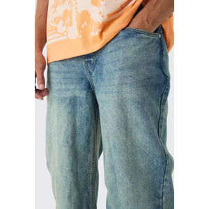 Jeans de Mezclilla Lavada Personalizados al por Mayor, de Alta Calidad, para Invierno, Corte Recto, Color Sólido, para Hombre, a la Moda, Retro, Transpirables, Servicio OEM - Product Image 6