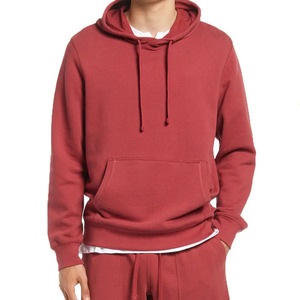 Sudadera con Capucha Roja para Hombre, Corte Regular, Algodón French Terry, Informal, con Bolsillo Delantero, Personalizable, para Uso en Exteriores - Product Image 3