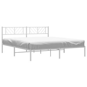 Telaio letto in metallo 72 \ "x83.9 \" bianco con testiera senza materasso - Product Image 3