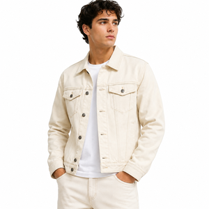Veste en jean intemporelle pour homme, offrant une qualité durable, une liberté de mouvement confortable et un style facile pour un usage quotidien décontracté et des looks urbains. - Product Image 1