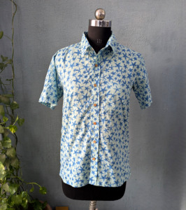 เสื้อเชิ้ตแขนสั้นผู้ชายพิมพ์ลายปลาดาวผ้าฝ้ายลำลองคอปกแบบพับได้ระบายอากาศได้ดีสวมใส่ในฤดูร้อน - Product Image 4