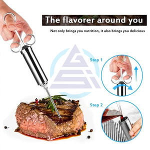 Jeringas Inyectoras de Carne de Acero Inoxidable, Jeringas para Sazonar Carne de BBQ con 3 Agujas para Marinado, para Ahumador de Carne - Product Image 5