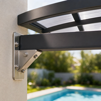 Abri de voiture moderne pour villa, abri de jardin pour 2 voitures, structure en alliage d'aluminium thermolaqué, protection solaire, imperméable, durable