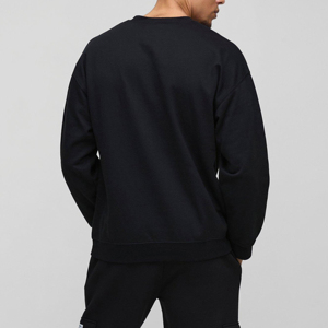 Sweat-shirt surdimensionné avec logo personnalisé, impression numérique, col rond, en coton, grande taille, pour hommes - Product Image 2