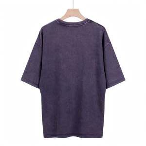 เสื้อยืดแขนสั้นผู้ชายทรงโอเวอร์ไซส์ สีพื้น ผ้าคอตตอนเจอร์ซีย์ 100% ซักแล้ว ทรงโอ-เนค สไตล์ลำลอง ดีไซน์โลโก้ด้านหน้า ผ้า 260 กรัม แห้งเร็ว - Product Image 3