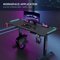 Bureau de jeu électrique moderne RGB avec réglage en hauteur et trois préréglages de mémoire pour l'e-sport, le bureau à domicile et la villa