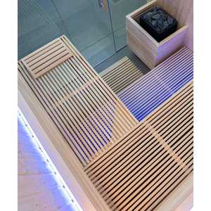 Nouveau kit de sauna intérieur PANORAMA-S pour 4 personnes avec façade en verre, bois de qualité supérieure pour salle de sport à domicile - Product Image 3