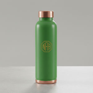 Venta al por mayor de fábrica, botella de agua de cobre metálico de 950ml, cobre puro a prueba de fugas, impresión esmaltada sin BPA, diseño Premium - Product Image 2