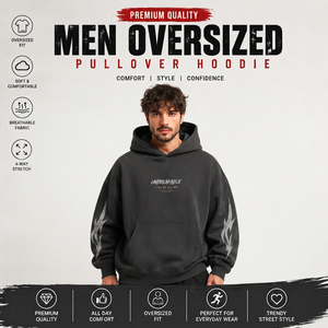 Wholesale <b>Men</b> <b>Oversized</b> Pullover <b>Hoodie</b> Vintage Washed Hooded Sweatshirt 350 GSM Fleece Cotton Pullover <b>Men's</b> Winter Wear <b>Hoodie</b> - Product Image 2