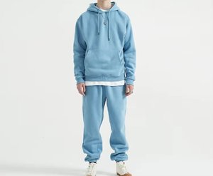 Conjunto de Sudadera con Capucha y Pantalones Deportivos de Alta Calidad para Hombre, 340 GSM, Felpa, con Impresión de Logotipo Personalizado, Tallas Grandes - Product Image 3