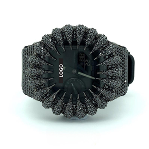 Reloj de Diamantes Negros de Diseño Más Vendido, Unisex, Moderno, para Oficina y Eventos Nocturnos, Disponible para la Venta - Product Image 4