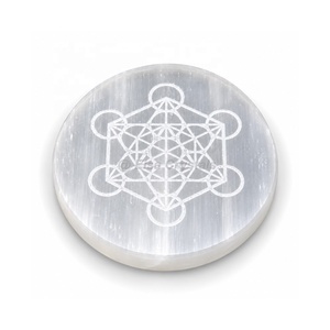 Plaque de charge en sélénite Cube de Metatron, plaque de géométrie sacrée en sélénite, planche énergétique de guérison Reiki, fournisseur en gros de cristaux - Product Image 1