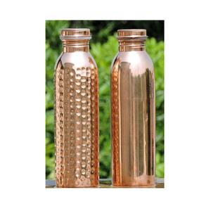 Elegante botella de agua de cobre con diseño martillado, a prueba de fugas, de boca estrecha, hecha de cobre puro. - Product Image 5