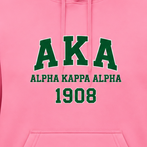   Sudadera con Capucha Clásica Rosa para Mujer con Letras de Hermandad Bordadas en Verde, Tela de Felpa Suave, Ropa Casual de Calle - Product Image 6