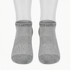 North Approach Ankle <b>Socks</b> Solid Gray Breathable Knitted for Adults Summer Casual Daily Wear - Product Image 1