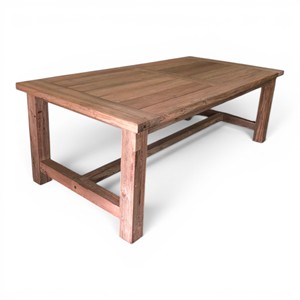 Recycled Teak <b>Wood</b> Rectangular Outdoor <b>Dining</b> <b>Table</b> <b>Rustic</b> Farmhouse Garden Patio <b>Dining</b> Furniture Handmade Natural Wooden <b>Table</b> - Product Image 5