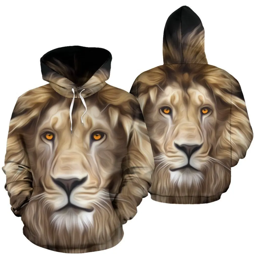 3D Like Lion Lover All Over Hoodie Lion Present Gift For Men Women And Kids Wholesale Full Sublimation Hoodie