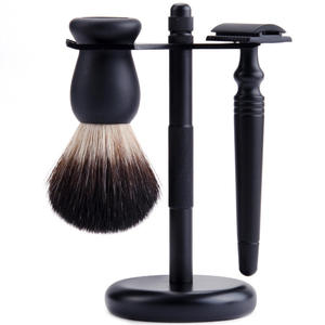 Luxury Private Label Custom Logo <b>Shaving</b> Tools Men's Gift Set Metal <b>Shaving</b> Brush Set <b>Shaving</b> Straight Barber Razor Stand <b>Kits</b> - Product Image 5