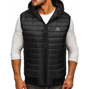 Dernier modèle de gilet en polaire doublement chaud pour homme, gilet d'extérieur, veste sans manches classique légère pour homme avec logo - Product Image 6